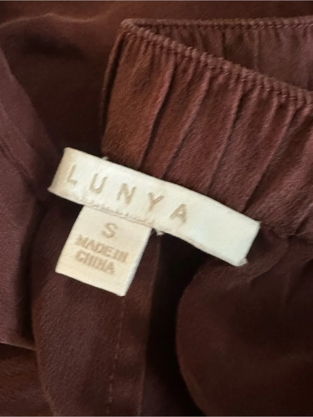 Lunya Washable Silk Tulip Back PJ Set Burgundy Calliope Wine